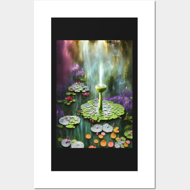 Misty Morning Lily Pond Wall Art by adorcharm